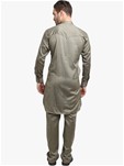 gray poly linen kurta pyjamas
