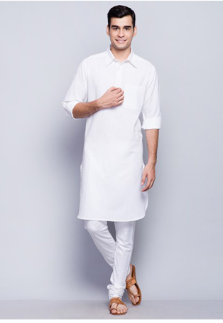 white cotton pathani suit