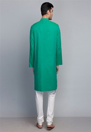 green cotton kurta pyjamas