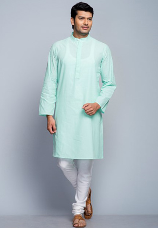 green cotton kurta pyjamas