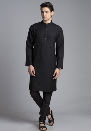 black cotton kurta pyjamas