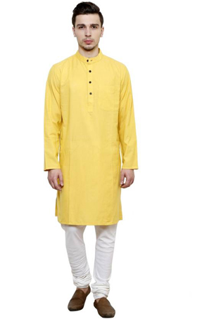 yellow cotton kurta pyjamas