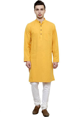 orange cotton kurta pyjamas