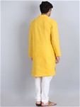 yellow cotton long kurta paijama