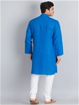 blue cotton long kurta paijama