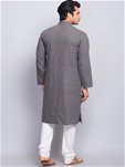 grey cotton long kurta paijama
