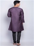 purple tussar cotton neps fitted long kurta