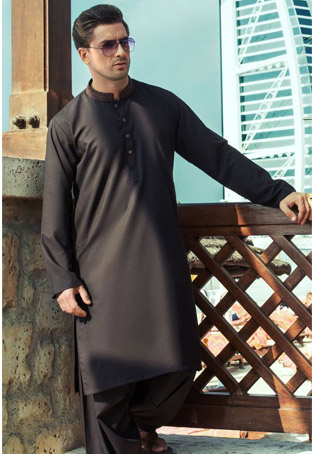 black cotton silk designer kurta