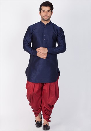 readymade kurta with dhoti style pajama in Black