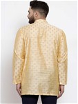 light yellow bhagalpuri silk short kurta