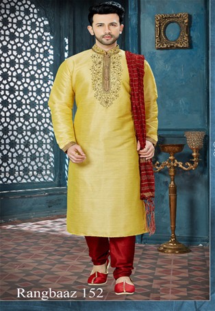 dark gold banglore silk kurta pajama