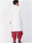 white banarasi dhupion silk kurta with dhoti