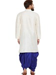 white banarasi dhupion silk kurta with dhoti