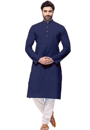 navy blue cotton plain kurta pajama