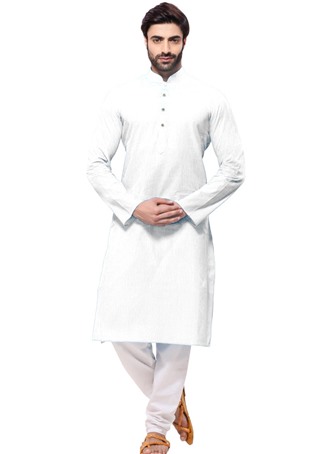 white cotton plain kurta pajama
