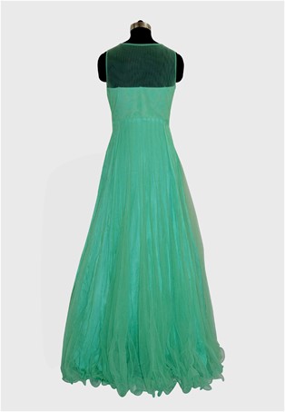 readymade sea green net gown