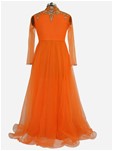 readymade orange net gown
