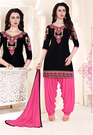 black pink patiala suit