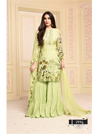 light green sharara suit