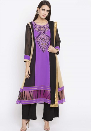 readymade plus size palazzo suit in Purple