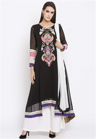readymade plus size palazzo suit in Black