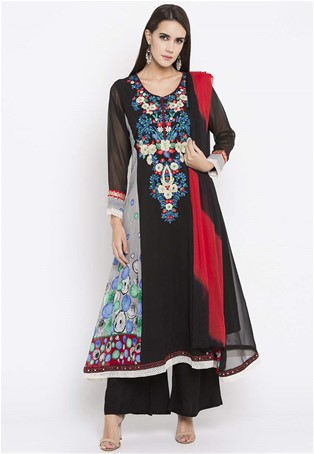 readymade plus size palazzo suit in Black