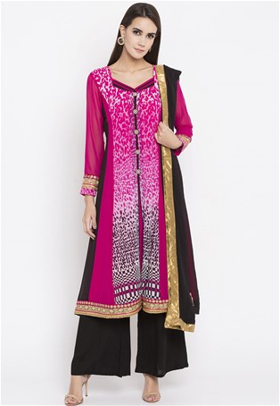 readymade plus size palazzo suit in pink