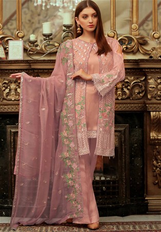 pink foux georgette pakistani salwar kameez