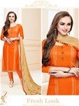 orange heavy cotton churidar salwar kameez