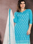 blue modal chanderi cotton churidar salwar kameez