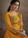 yellow soft tapeta silk gown style salwar kameez