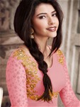 faux georgette party wear salwar kameez in pink