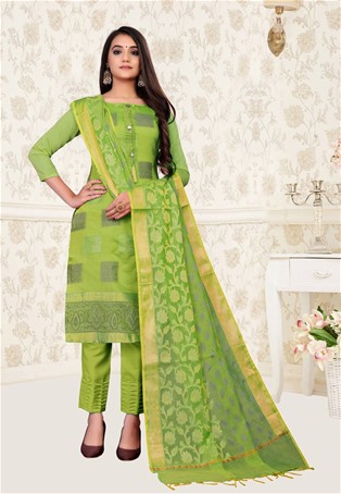 green banarasi jacquard straight pant salwar kameez