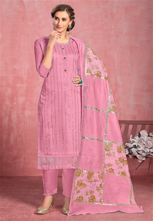 pink modal cotton straight pant salwar kameez