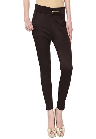 Brown cotton lycra jegging