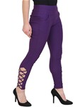 purple cotton lycra jegging