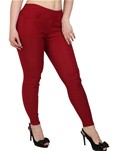 maroon cotton lycra jegging