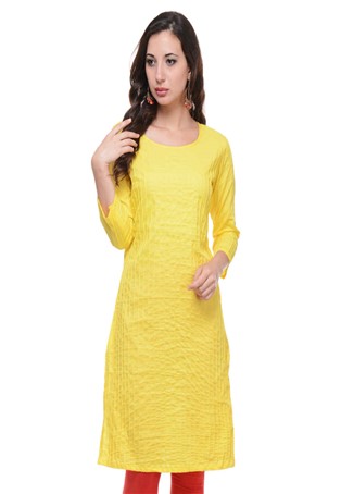 yellow cotton kurti