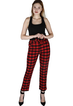 red cotton bottom trouser