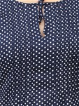blue rayon straight polka dots printed kurta