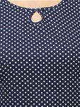 blue polka dot printed cotton straight kurta