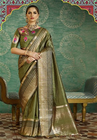 mahendi handloom silk designer saree