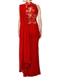 embroidered drape saree gown