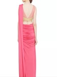 pink drape saree gown