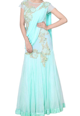 draped saree gown style