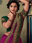 rani pink art silk wedding saree