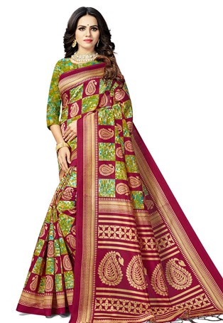 maroon art silk latest saree