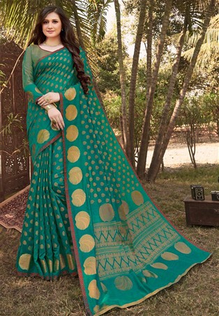 green handloom silk latest saree
