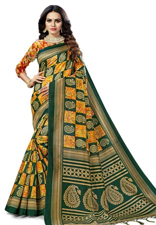 green art silk latest saree