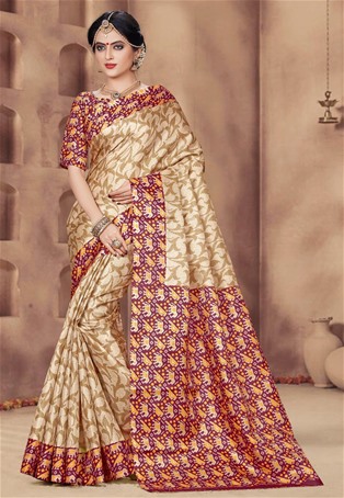 pink khadi silk designer saree